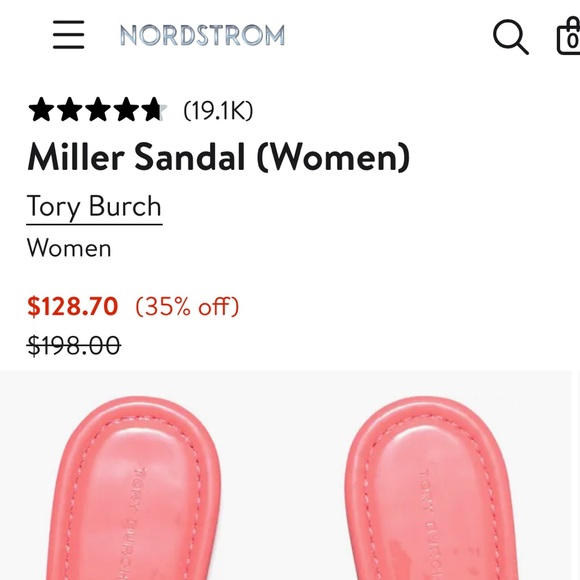 Tory Burch Pink T-Strap Sandals - Picture 2 of 4